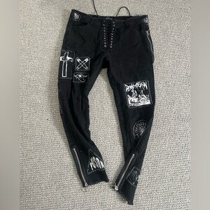 Patched punk pants